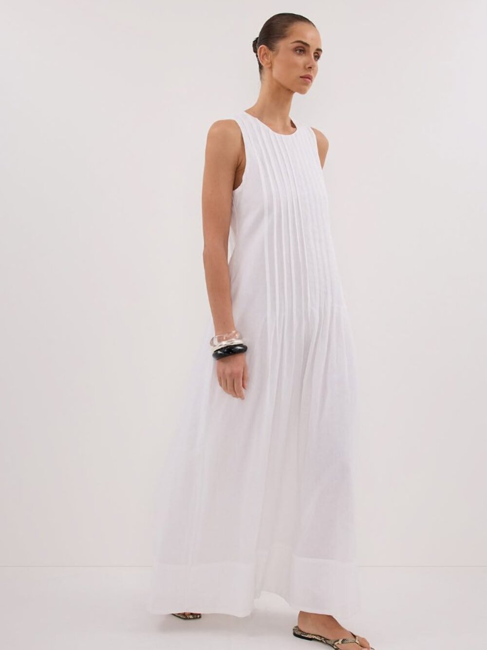DISSH Milo White Linen Blend Midi Dress (NWT)